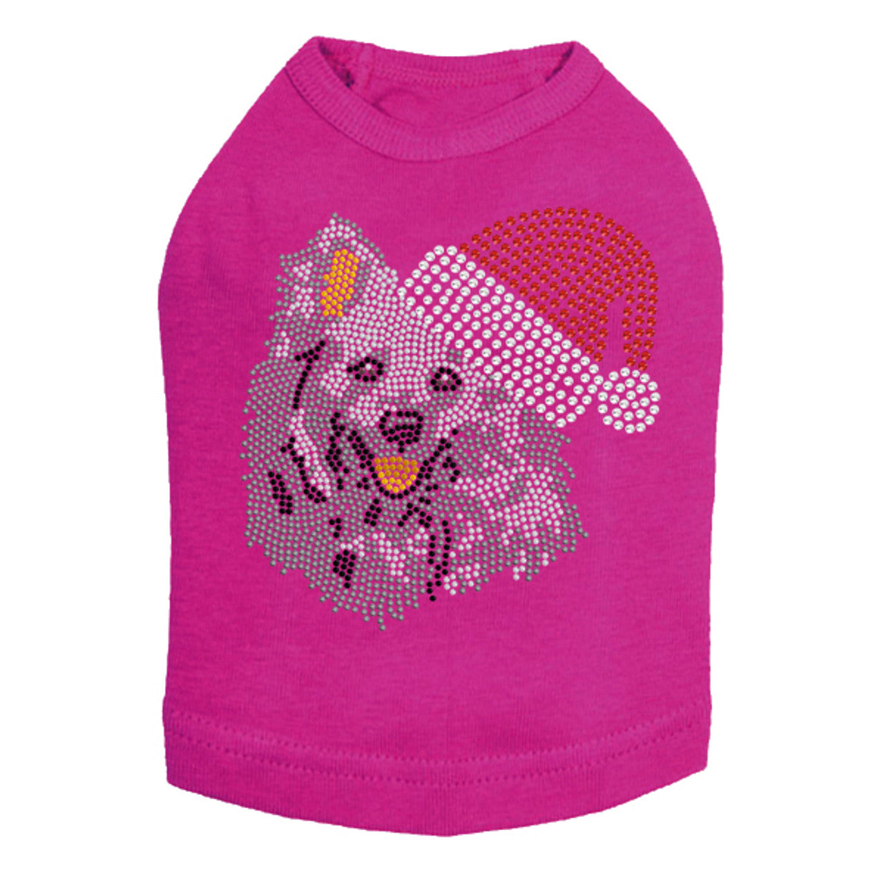 American Eskimo with Santa Hat - Dog Tank