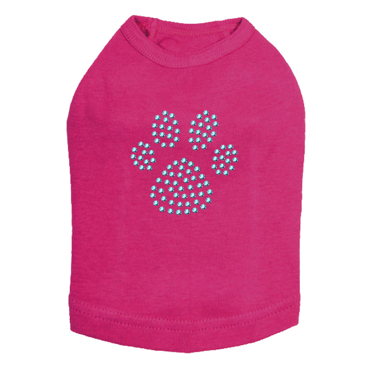 Paw (Blue Rhinestuds) - Dog Tank