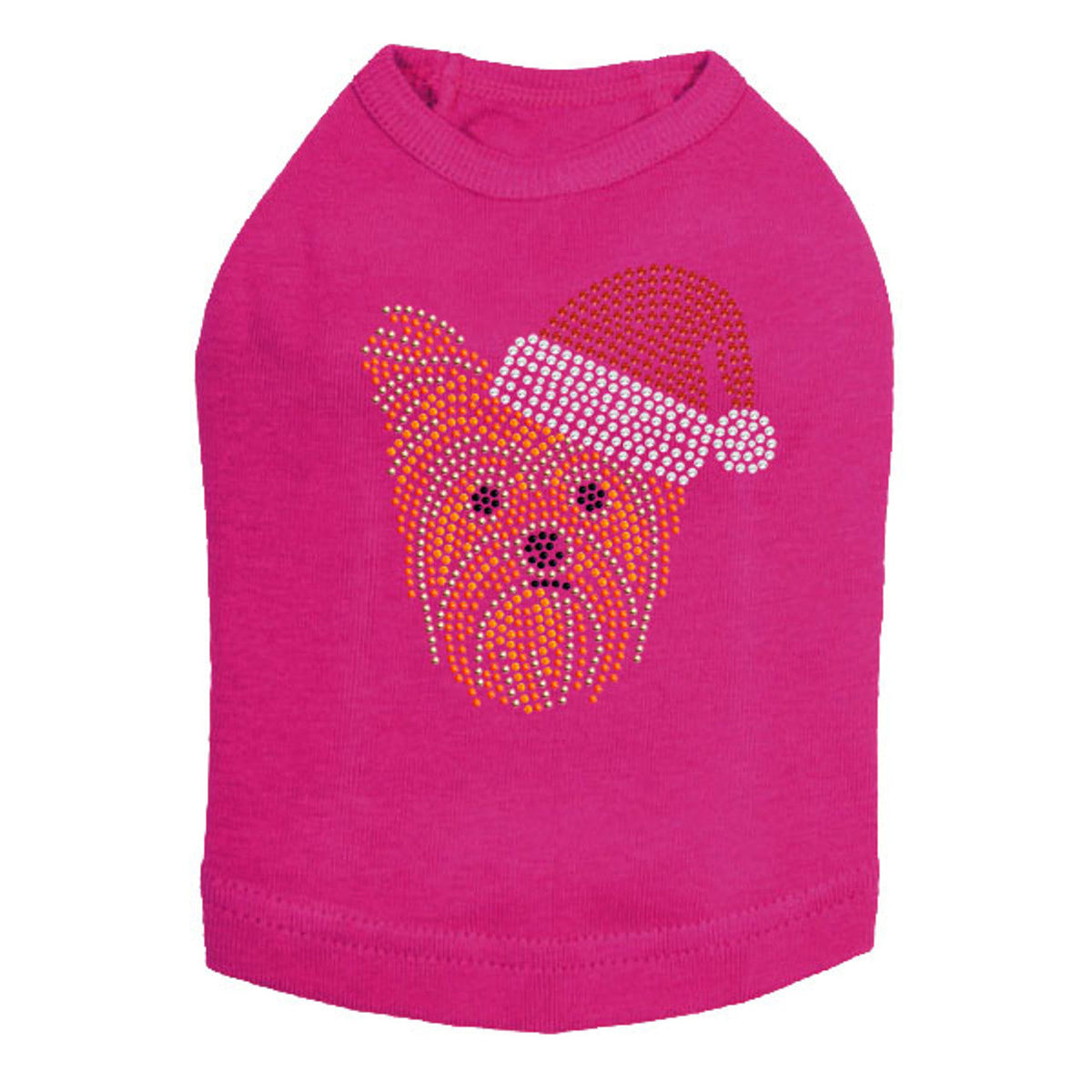 Yorkie Face 2 with Santa Hat - Dog Tank
