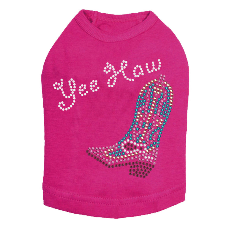 Boot (Pink & Turquoise with Yee Haw) - Dog Tank