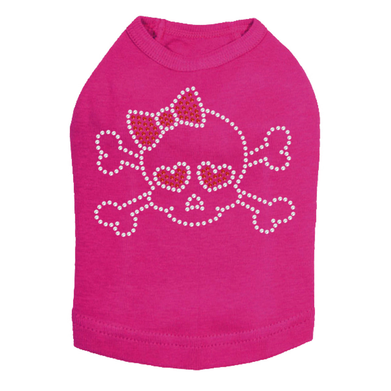 Skull with Red Bow - Dog Tank