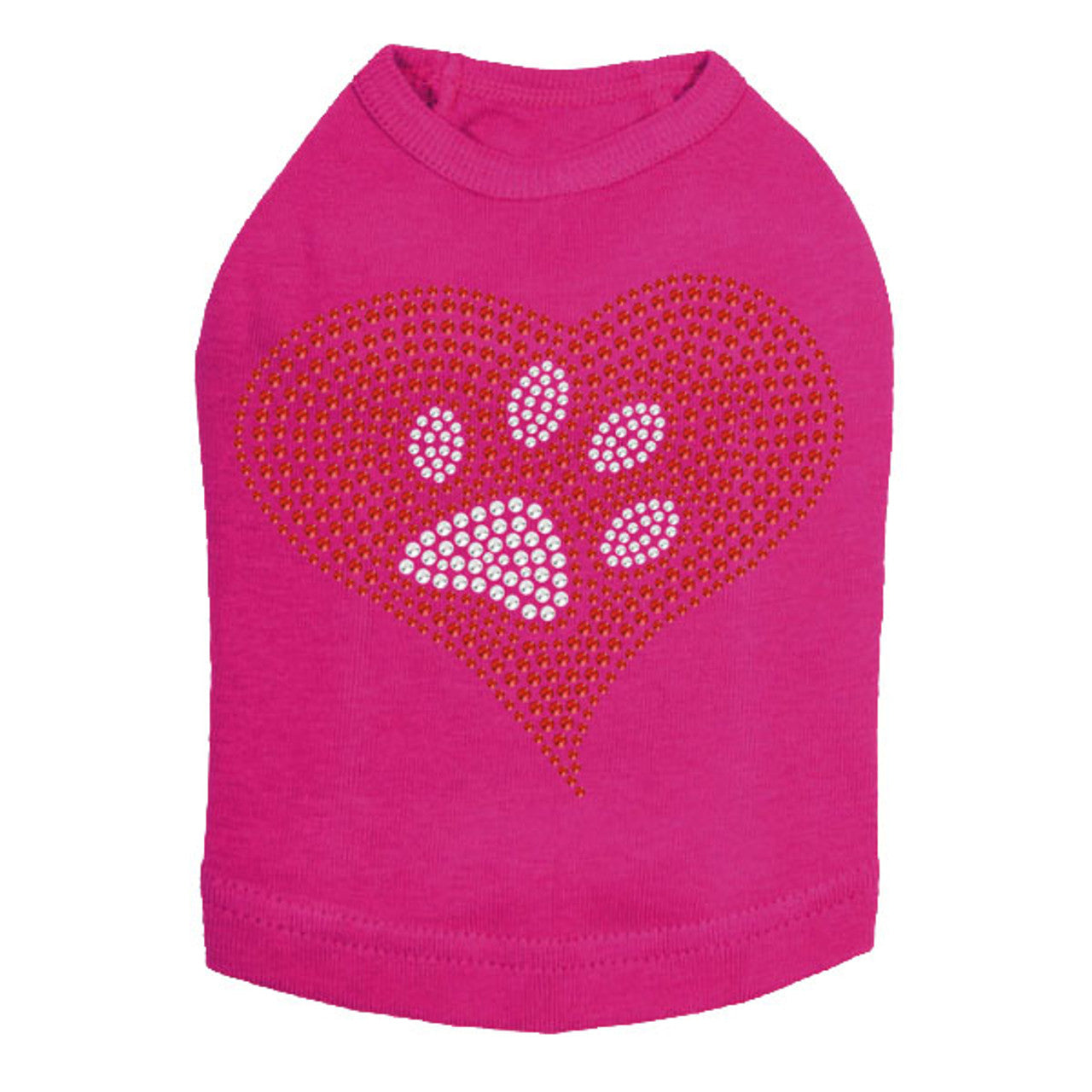 Red Heart with Paw 2 - Dog Tank