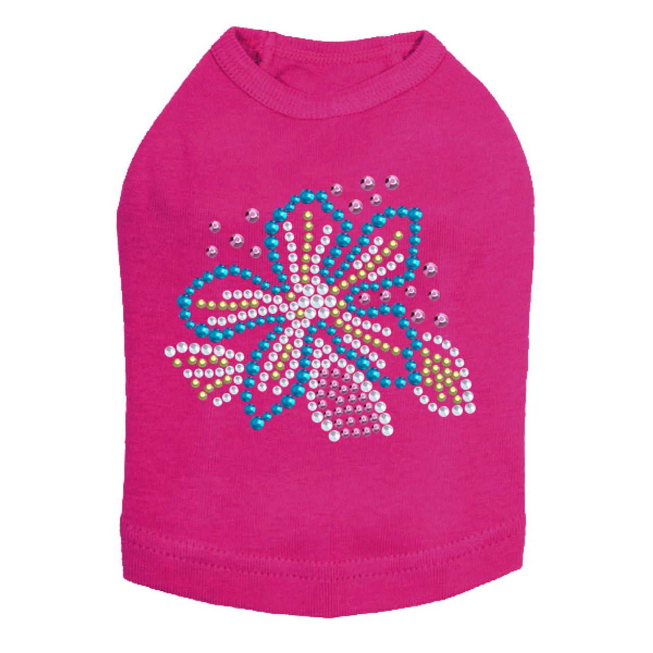 Turquoise Flower - Dog Tank