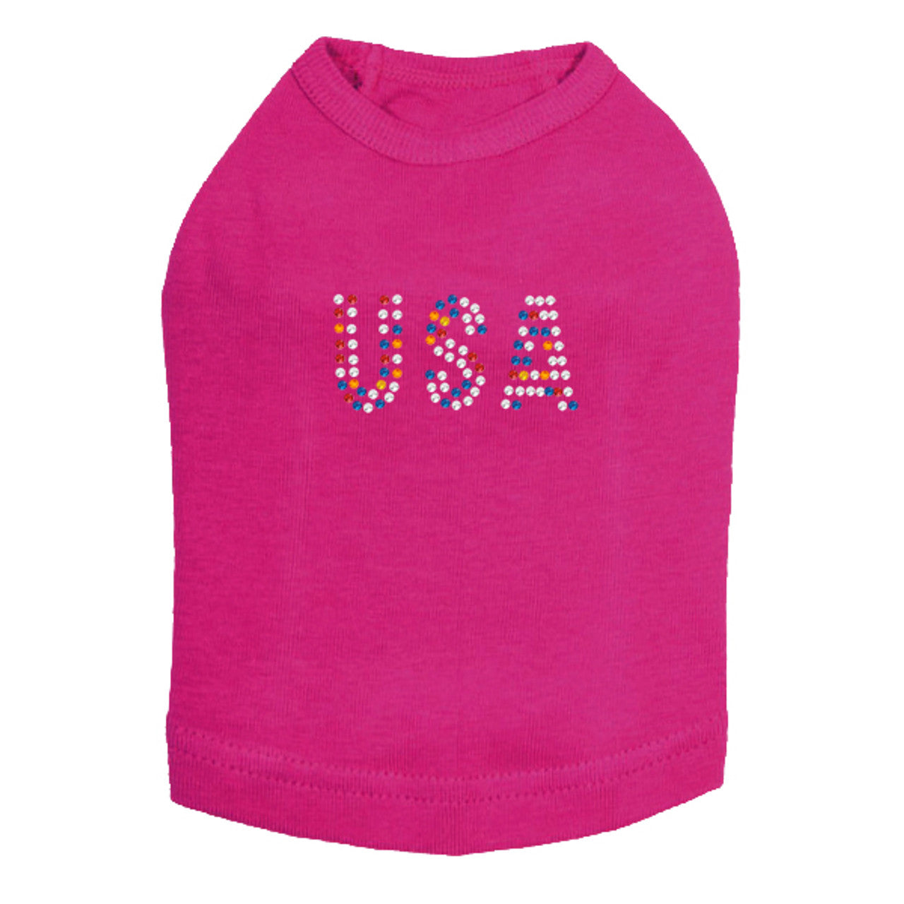 USA (Multicolor Rhinestones) - Dog Tank