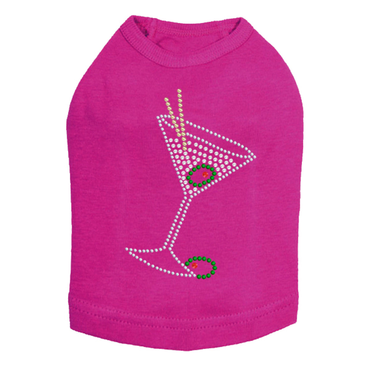 Martini - Silver Rhinestone - Dog Tank