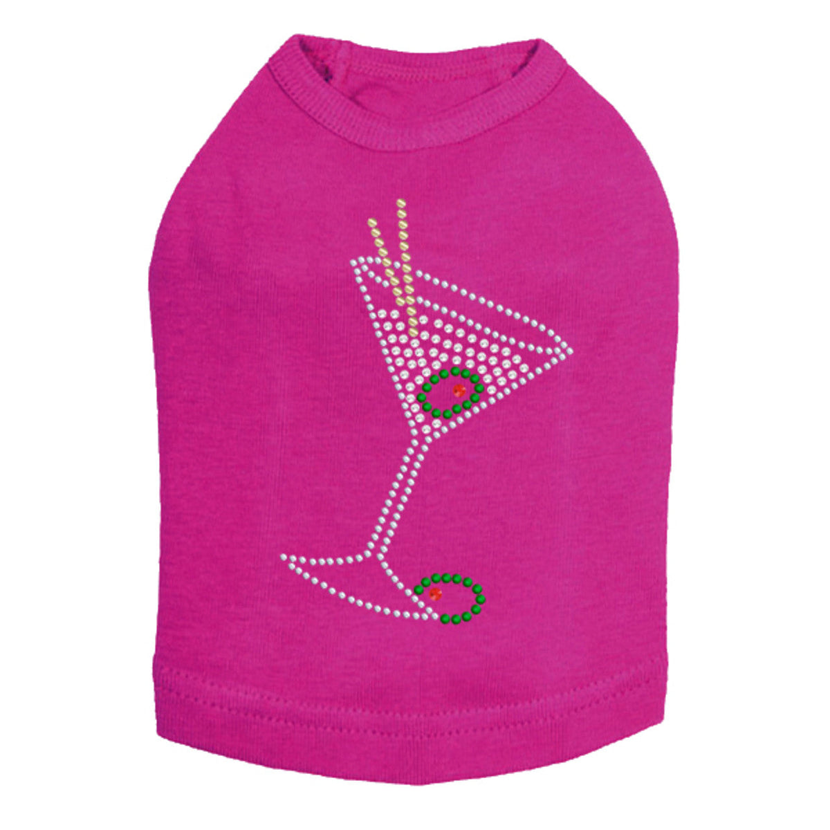 Martini - Silver Rhinestone - Dog Tank