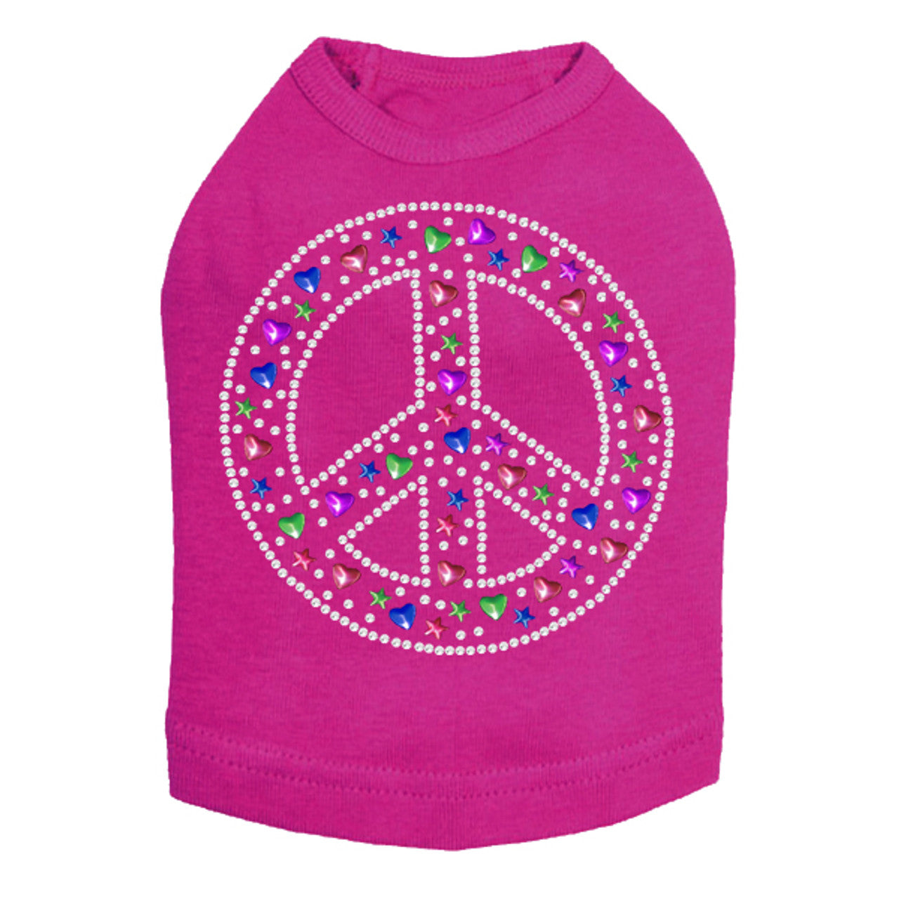 Peace Sign (Stars & Hearts) - Dog Tank
