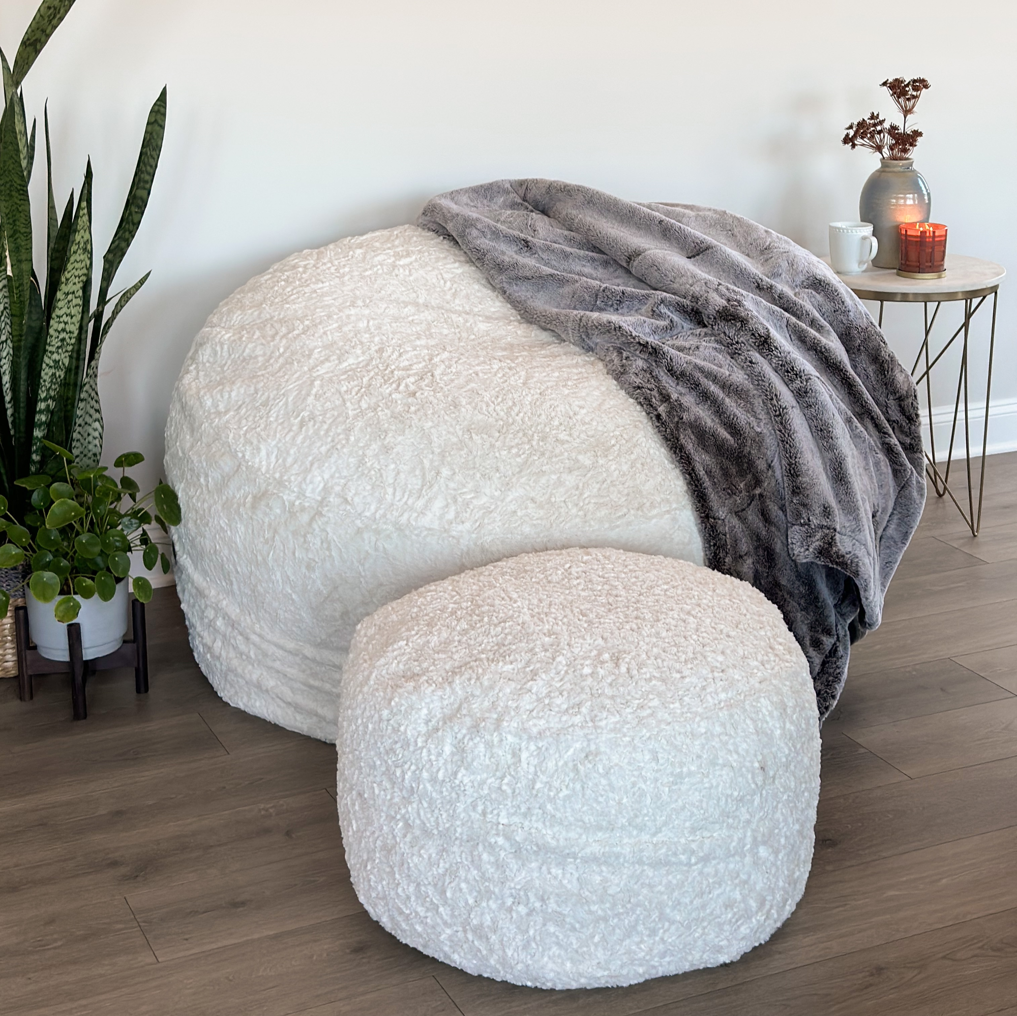 CordaRoy's Queen Faux Fur Convertible Bean Bag Chair