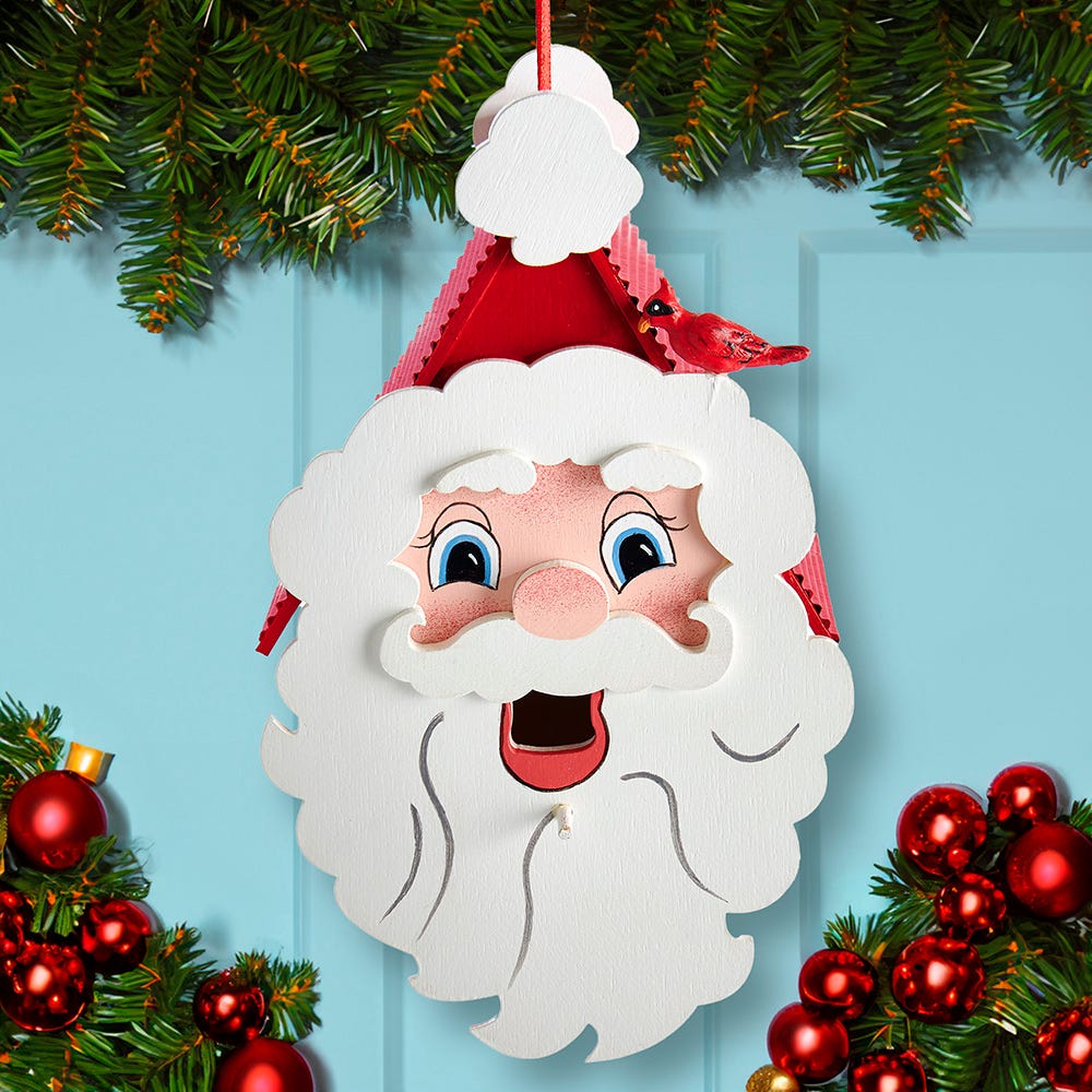 Kurt Adler 9-Inch Wooden Santa Head Birdhouse Ornament