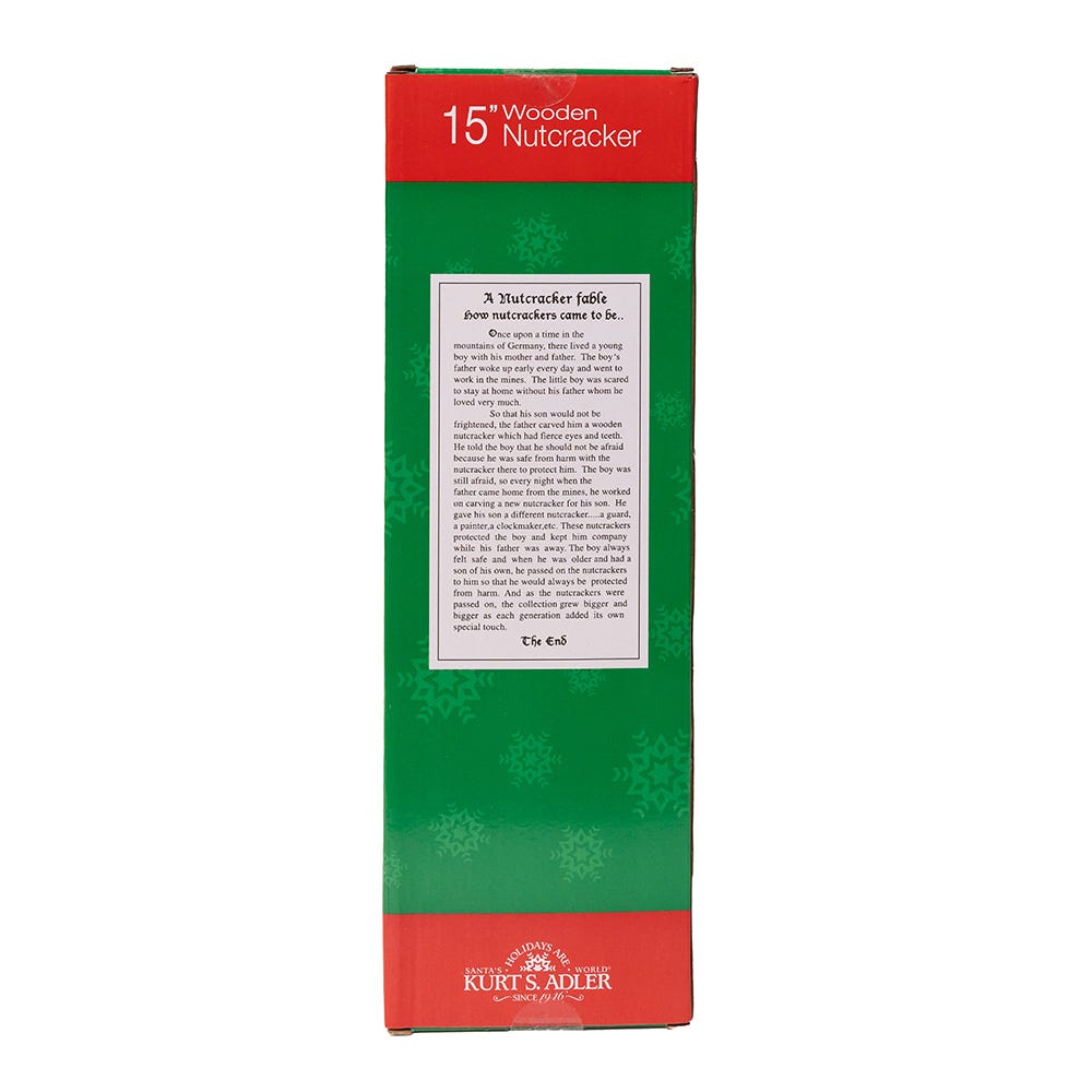 Kurt Adler charming 15-Inch Red and Green With Horn Nutcracker