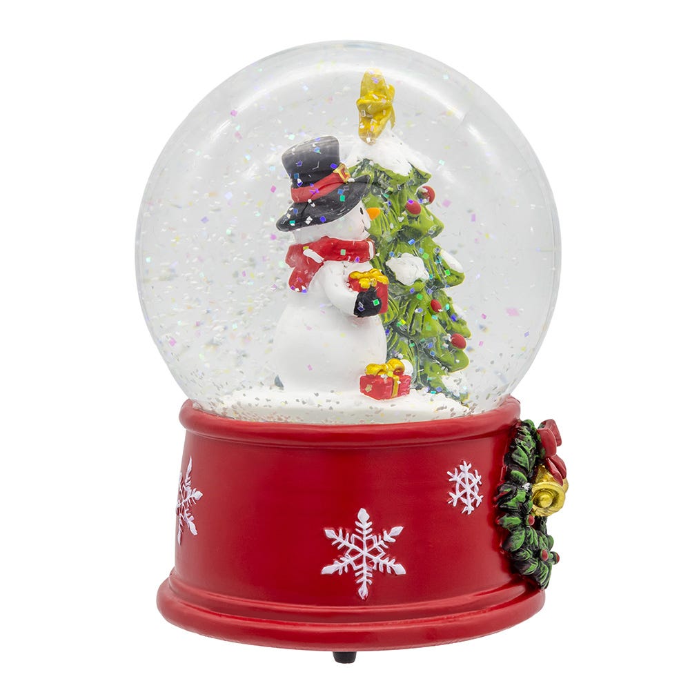 Kurt Adler 5-Inch Wind-Up Musical Snowman With Water Globe