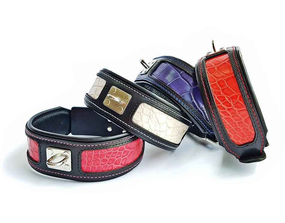 Bestia Reptile Leather Dog Collar