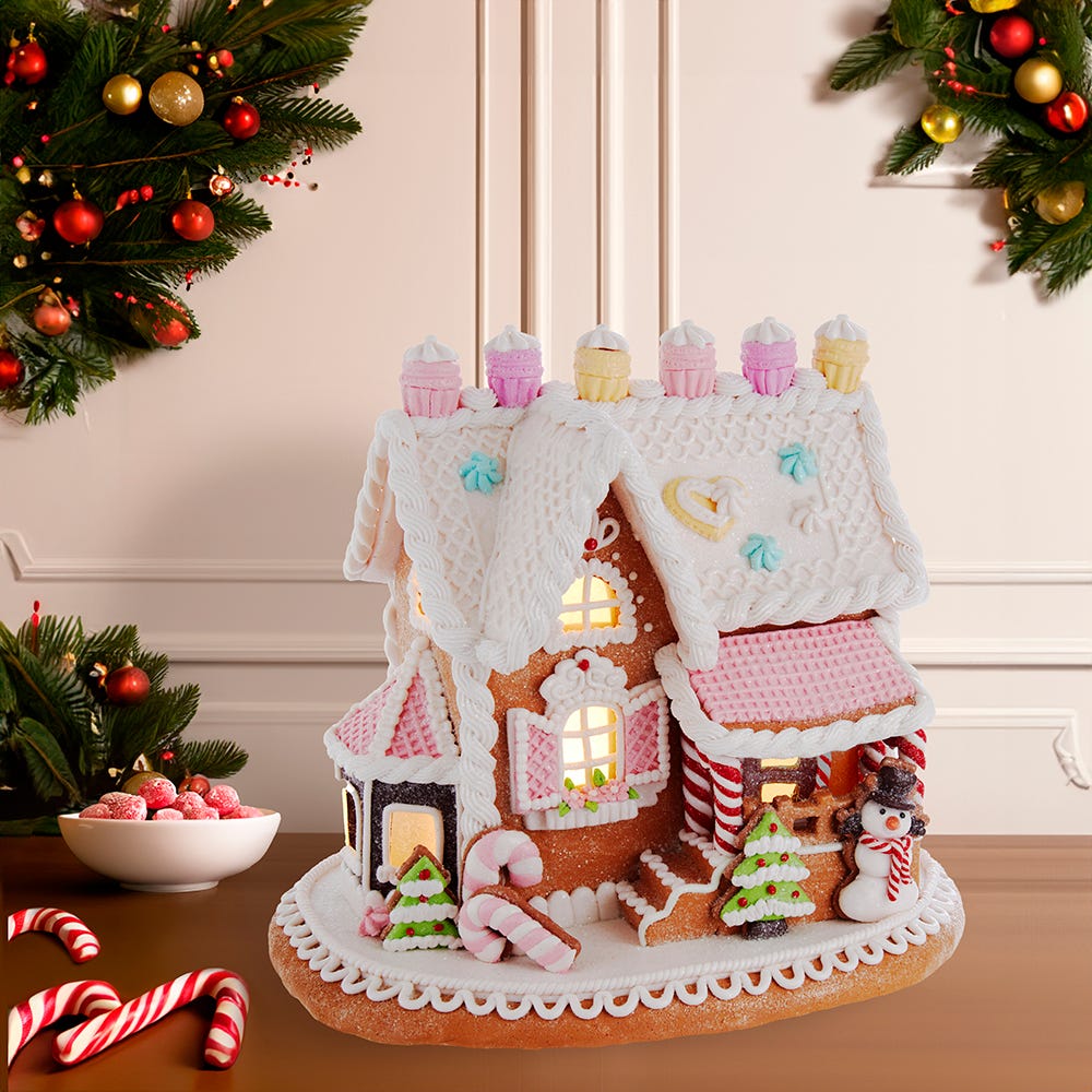 Kurt Adler 9-Inch Gingerbread House with LED Lights