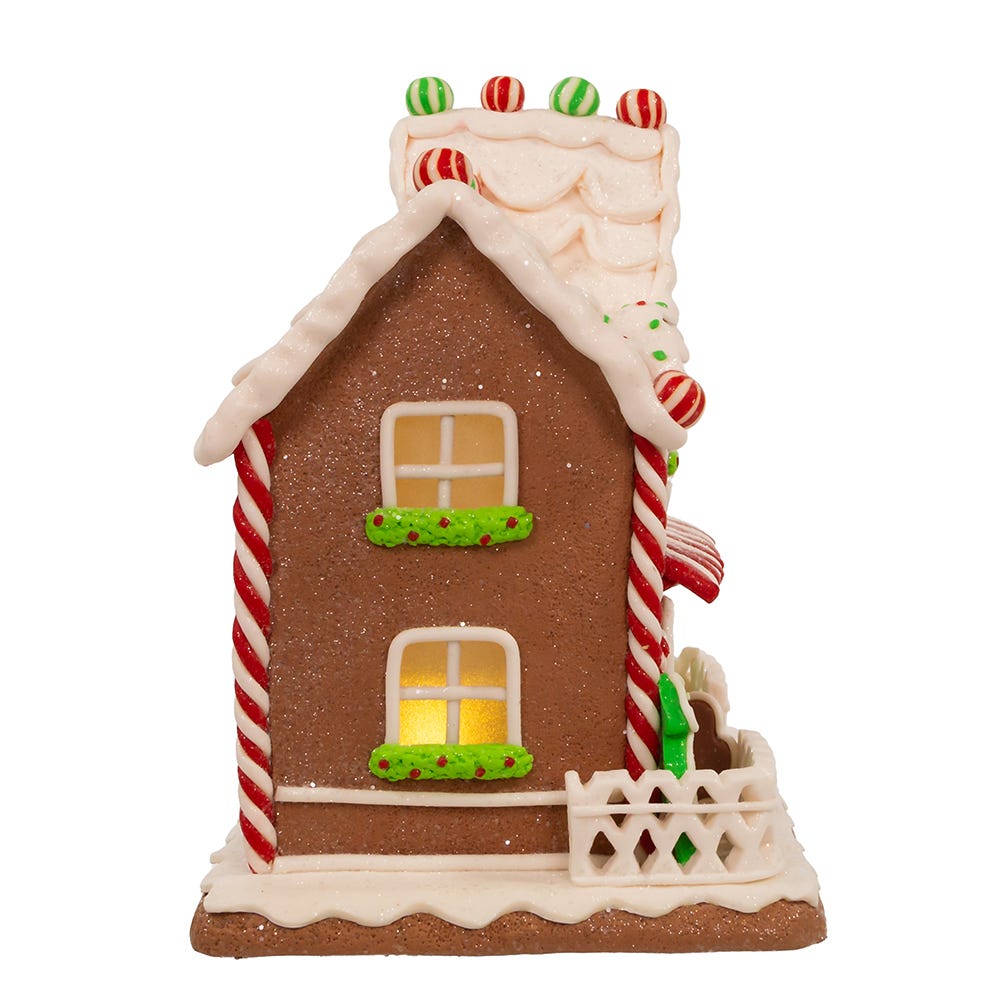 Kurt Adler 9-Inch Battery-Operated Light Up Two Floor Gingerbread House