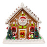 Kurt Adler 9 Inch Battery Operated Gingerbread House With Santa and Ribbon Candy Roof