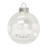 Kurt Adler 80MM Clear with White Tree Design Glass Ball Ornaments, 6 Piece Box