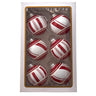 Kurt Adler 80MM Red and White Glass Ball Ornaments, 6 Piece Set