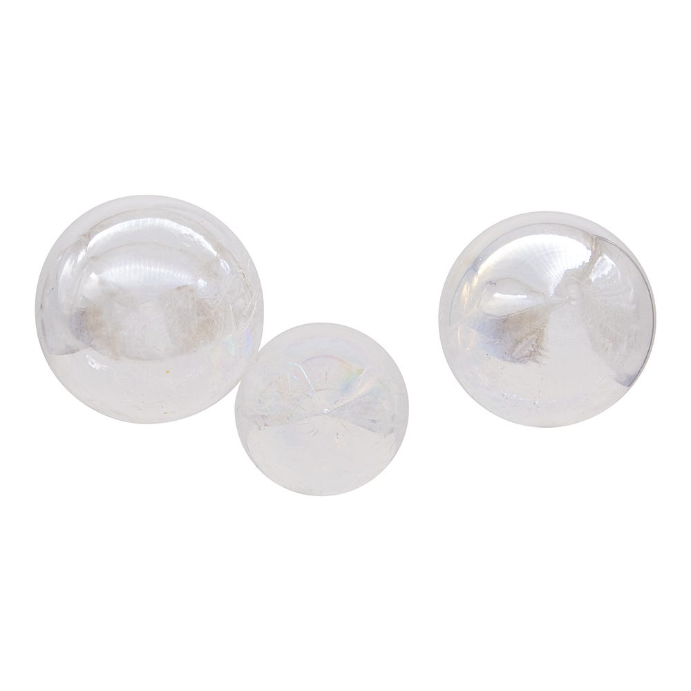 Kurt Adler 80MM Clear Iridescent Ball, Onion and Teardrop Ornaments, 3 Piece Set