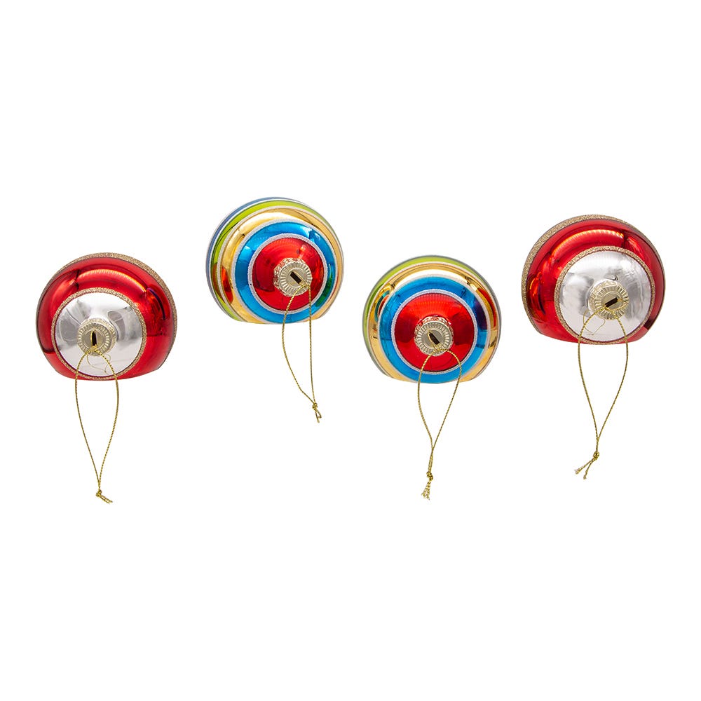 Kurt Adler 75MM Early Years Glass Ornaments, 4 Piece Set