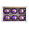Kurt Adler 80MM Glass Purple Jewel 6-Piece Ball Ornament Set