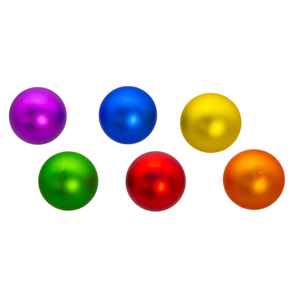 Kurt Adler 80MM Glass Matte Pride 6-Piece Ball Ornament Set