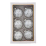 Kurt Adler 80MM Glass Silver Jeweled Ball Ornaments, 6-Piece Box