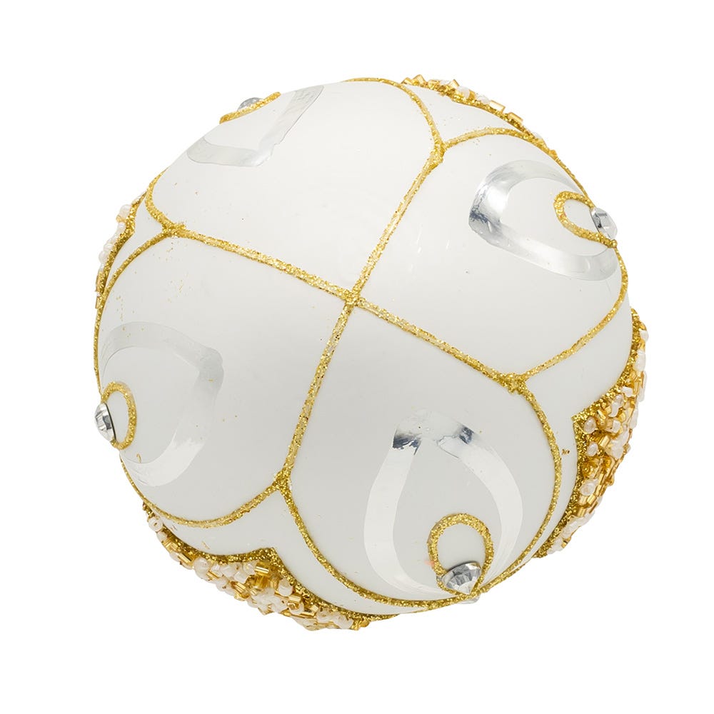 Kurt Adler 80MM Glass Silver and Gold Ball Ornaments, 6-Piece Set