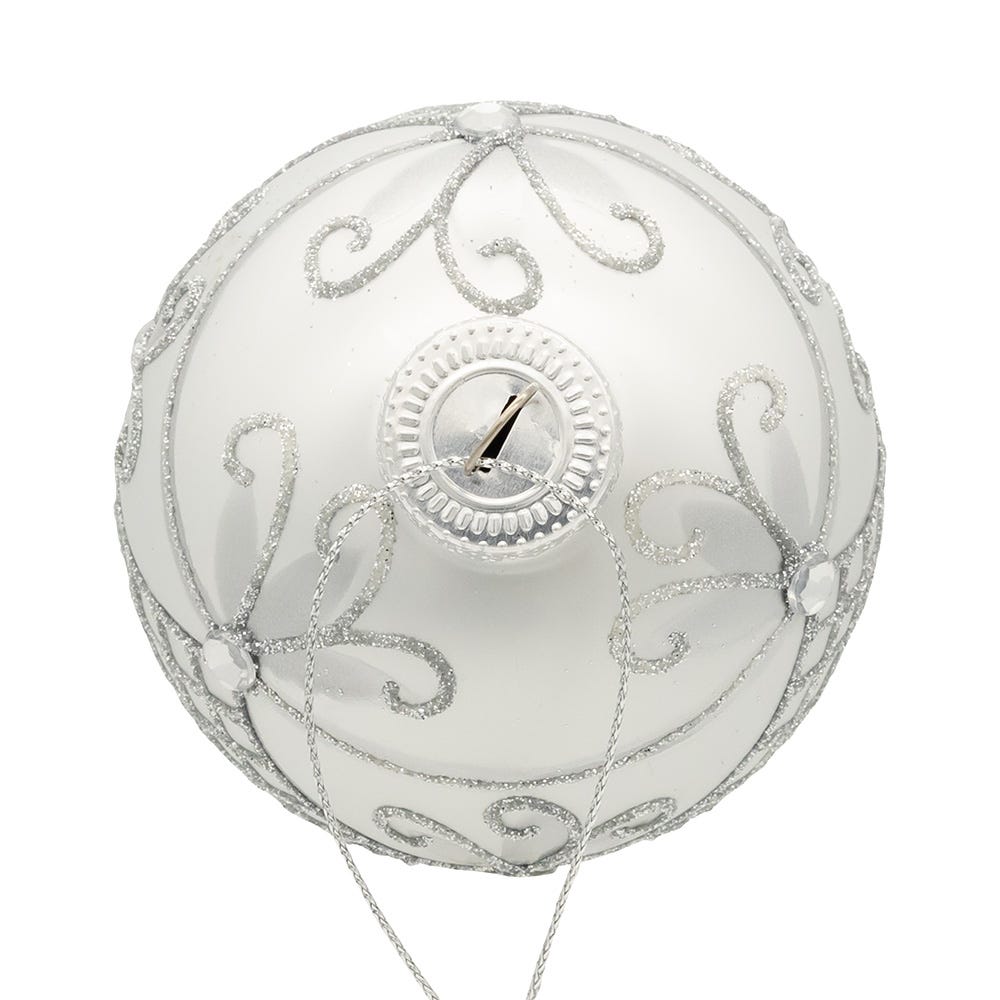 Kurt Adler 80MM Glass Silver Decorative Ball Ornaments, 6-Piece Set
