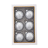 Kurt Adler 80MM Glass Silver Decorative Ball Ornaments, 6-Piece Set