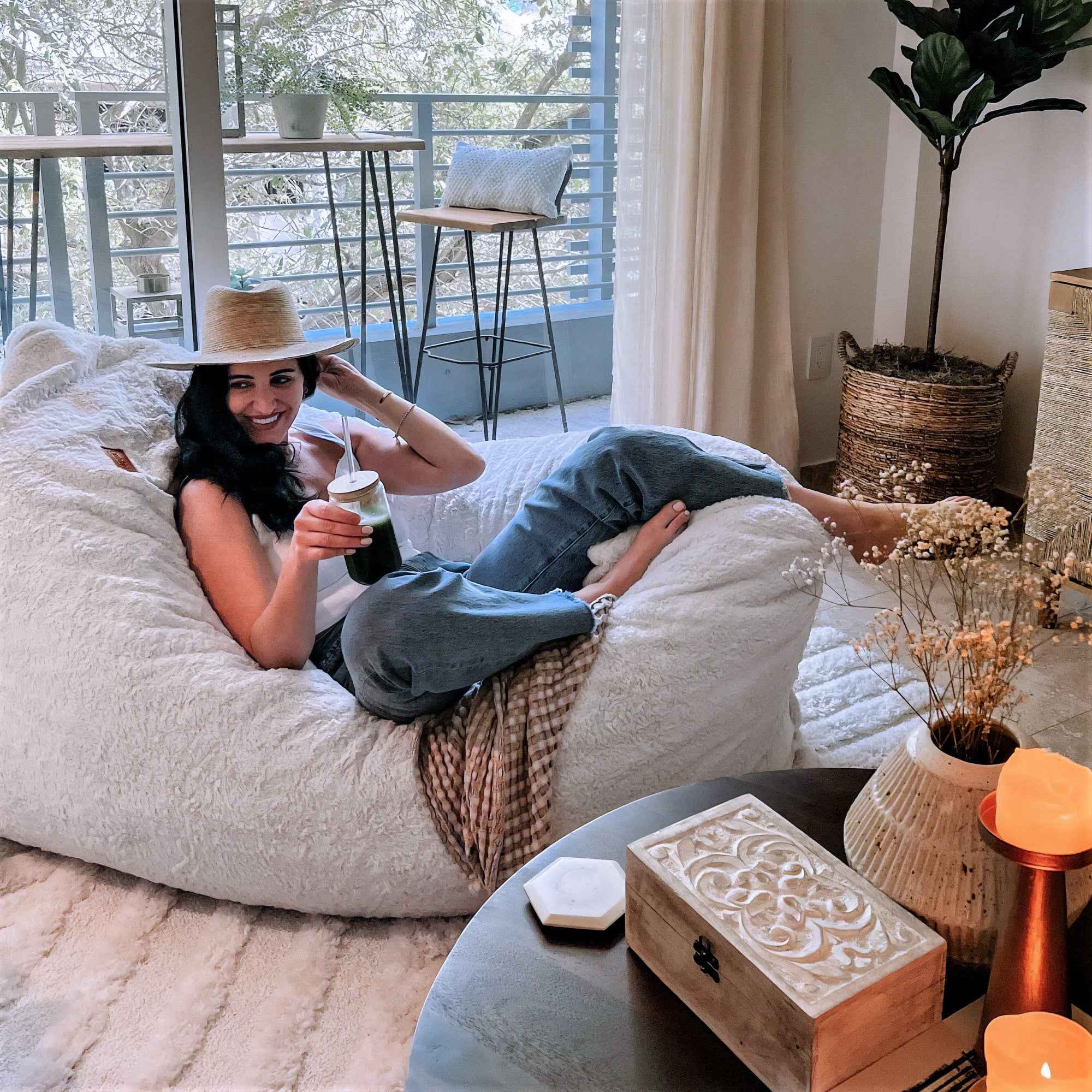 CordaRoy's Faux Fur Convertible Bean Bag Chair