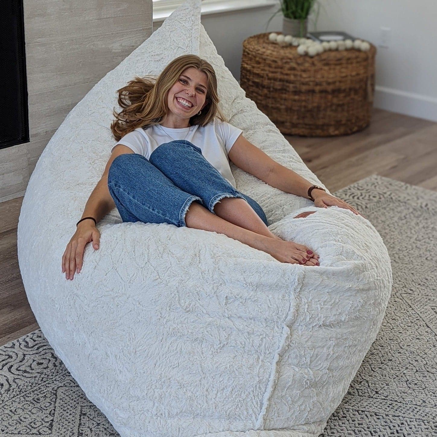 CordaRoy's Faux Fur Convertible Bean Bag Chair