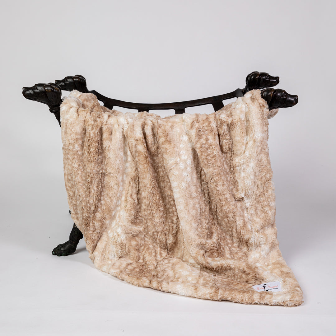 Hello Doggie Cashmere Leopard Dog Blanket