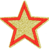Gold Glitter Star Red Outline - Patch