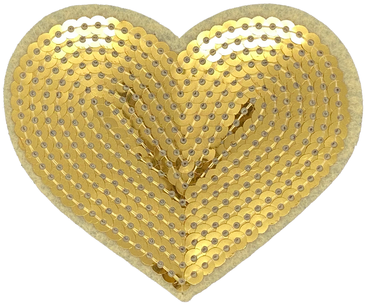 Gold Sequin Heart - Patch
