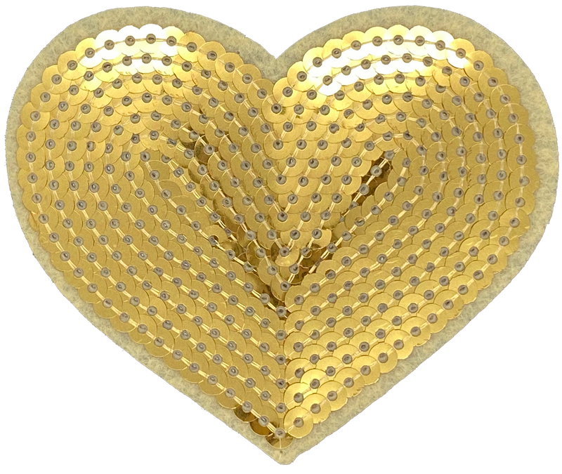 Gold Sequin Heart - Patch
