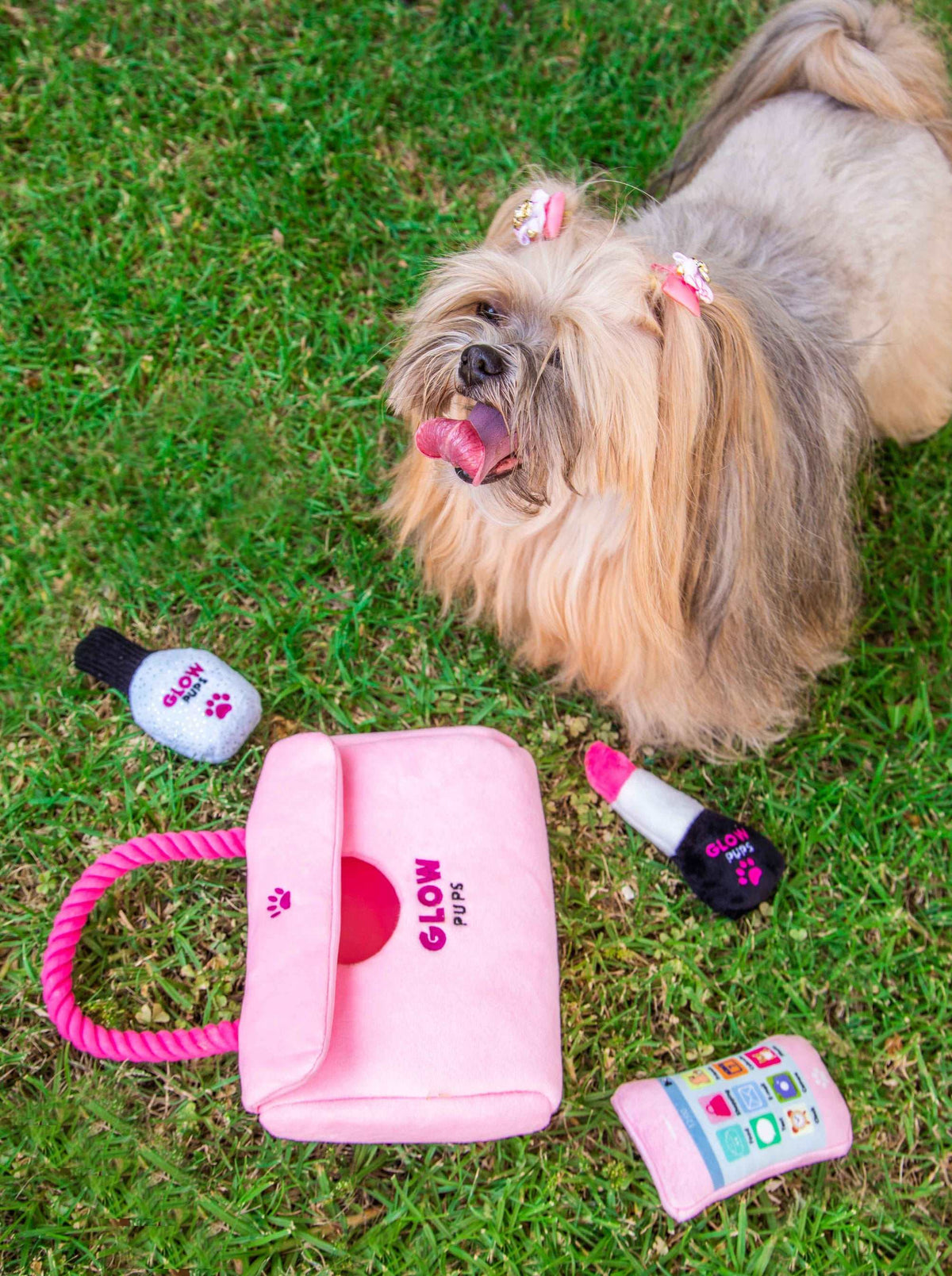 Glow Pups: Pink Purse Hide and Seek Plush Dog Toy Set