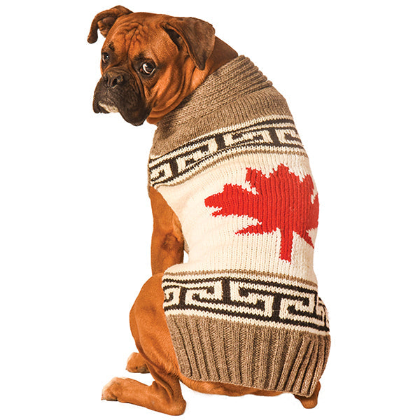 Chilly Dog Canadian Maple Leaf Wool Dog Sweater