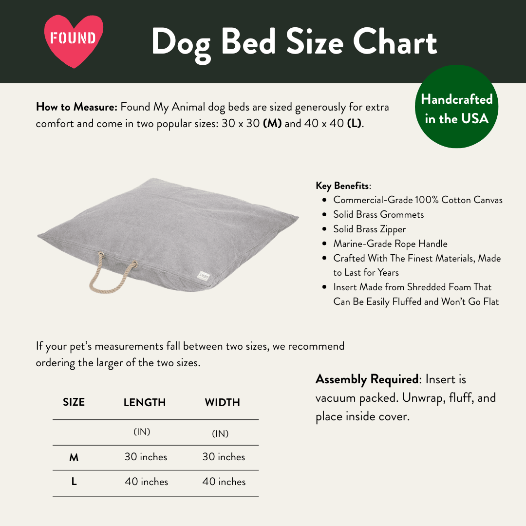 Gray Waxed Cotton Canvas Dog Bed