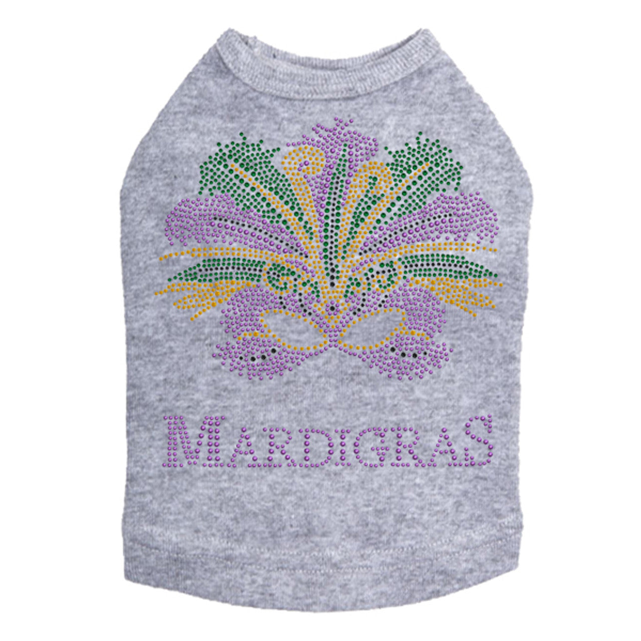 Mardi Gras with Mask - Dog Tank