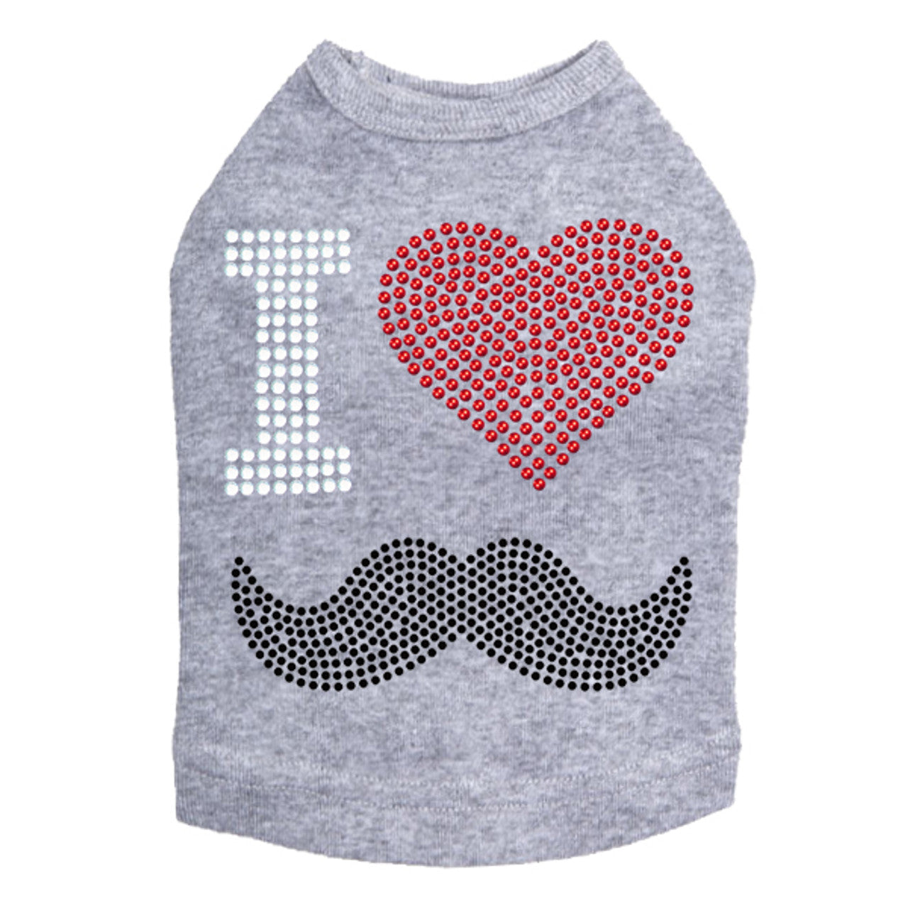 I Love Mustache - Dog Tank