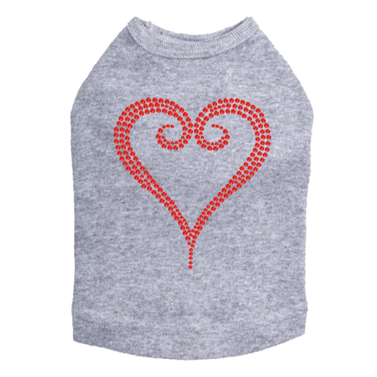 Red Rhinestone Heart - Dog Tank