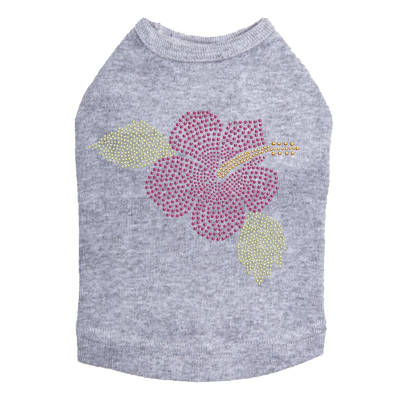 Large Pink Hibiscus - Dog Tank