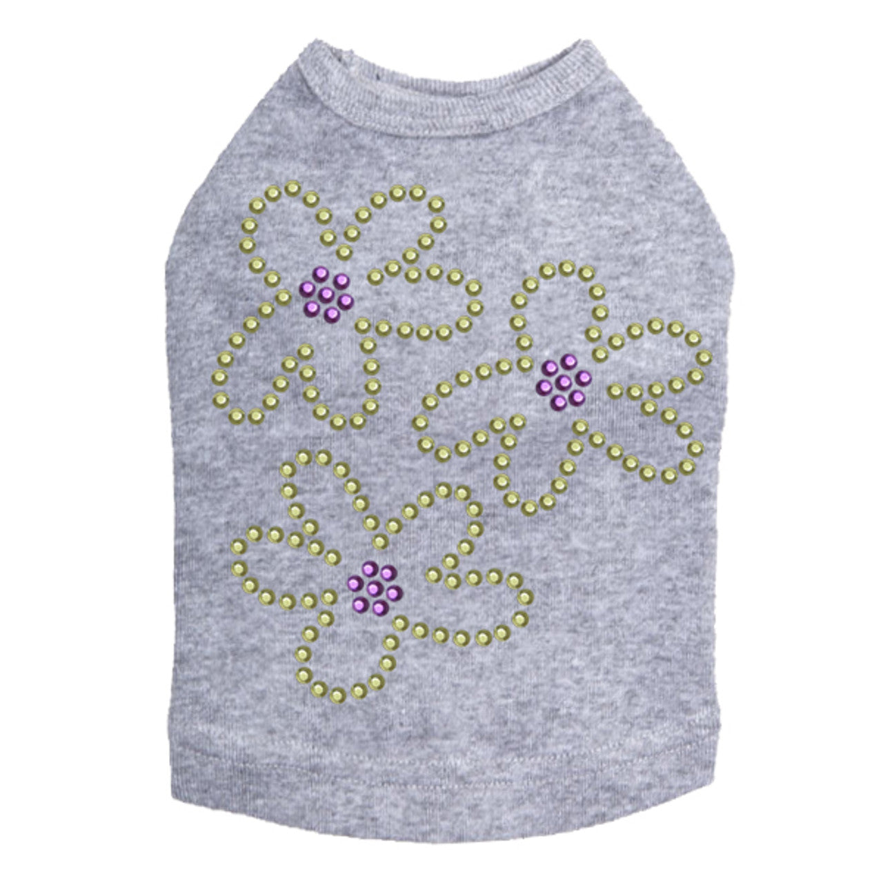 Three Lime Flowers - Dog Tank