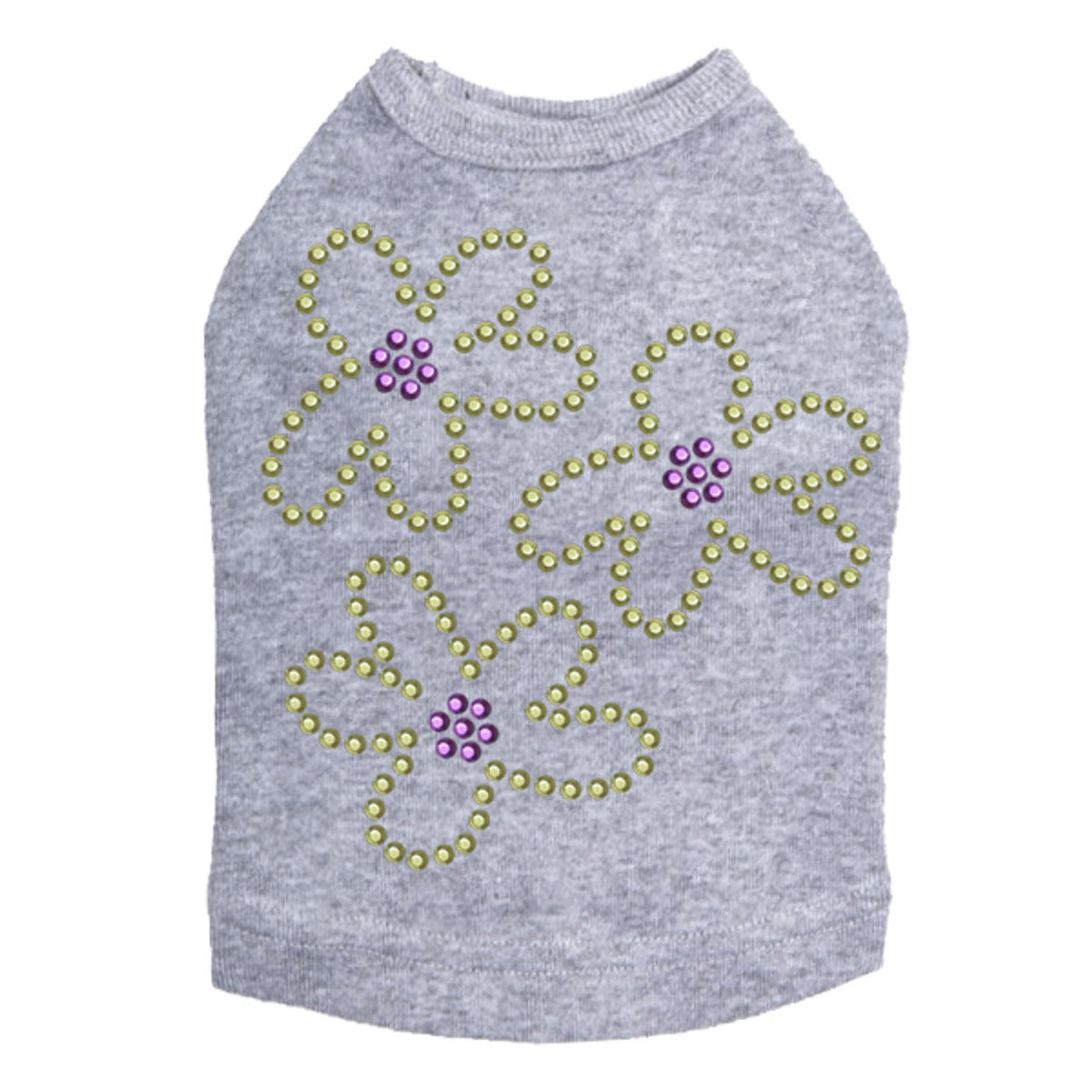 Three Lime Flowers - Dog Tank