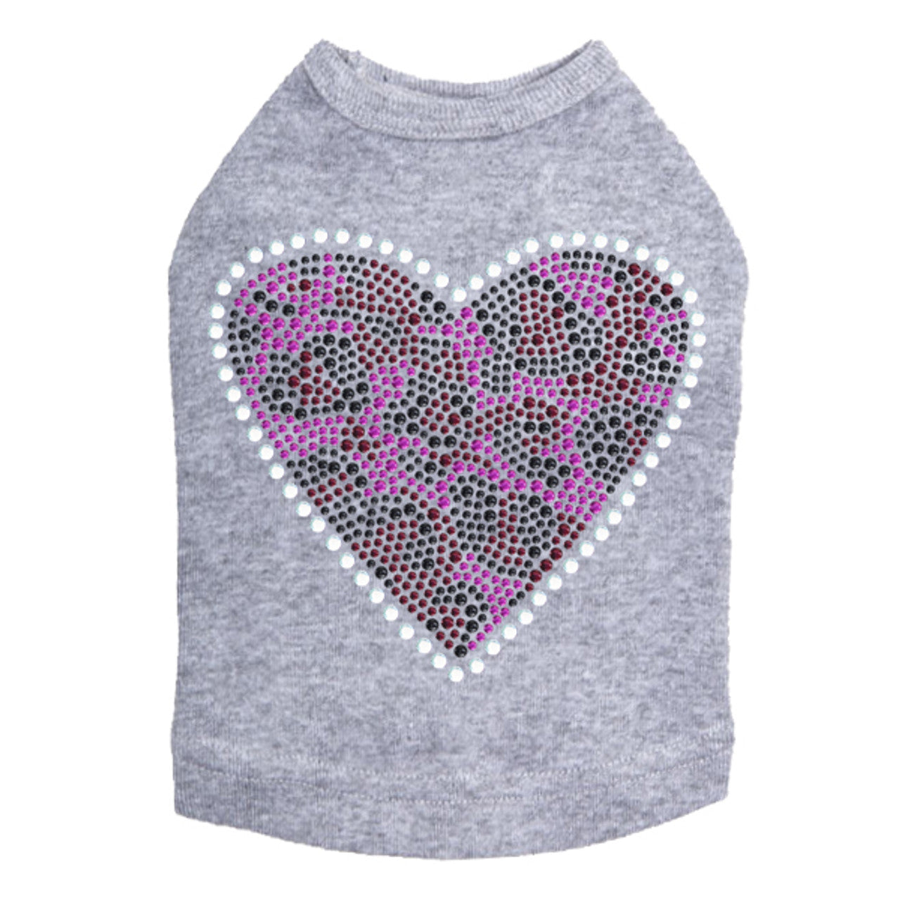 Fuchsia Leopard Heart - Dog Tank