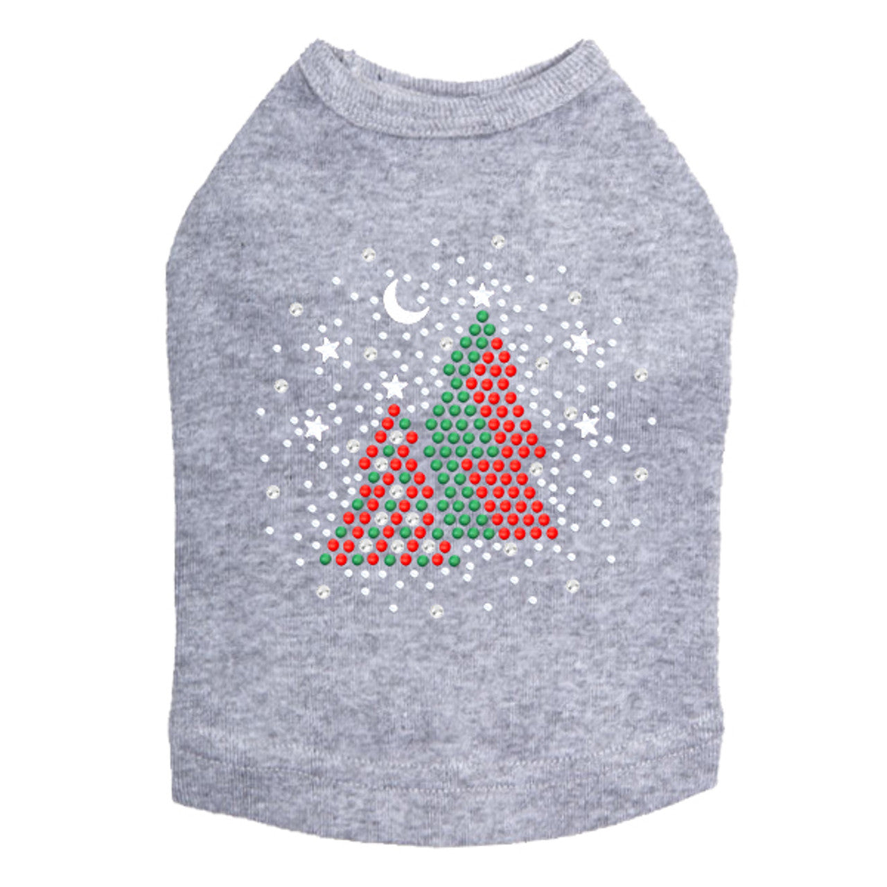 Red & Green Christmas Trees with Snowflakes - Dog Tank