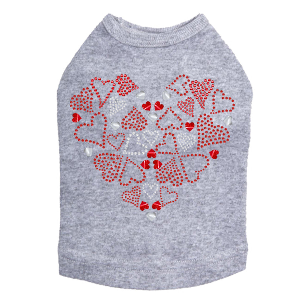 Red Heart with Hearts - Dog Tank