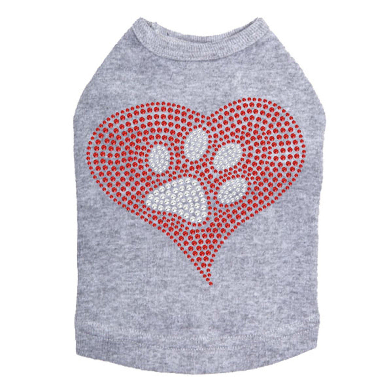 Red Heart with Paw 2 - Dog Tank