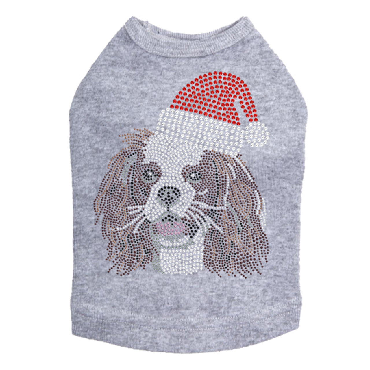 Cavalier King Charles Spaniel with Santa Hat - Dog Tank