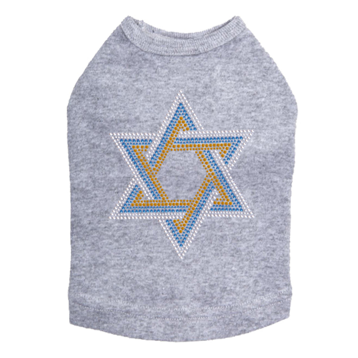 Star of David - Large (Blue, Silver, & Gold) - Dog Tank